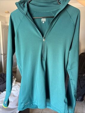 Nike Teal Quarter-Zip Hoodie Top
